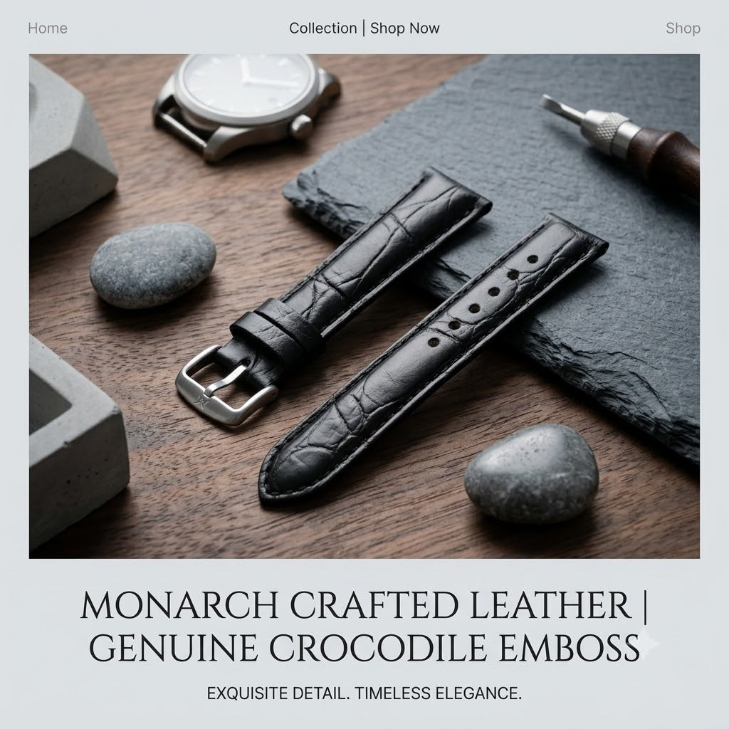 Genuine Crocodile Leather Watch Strap
