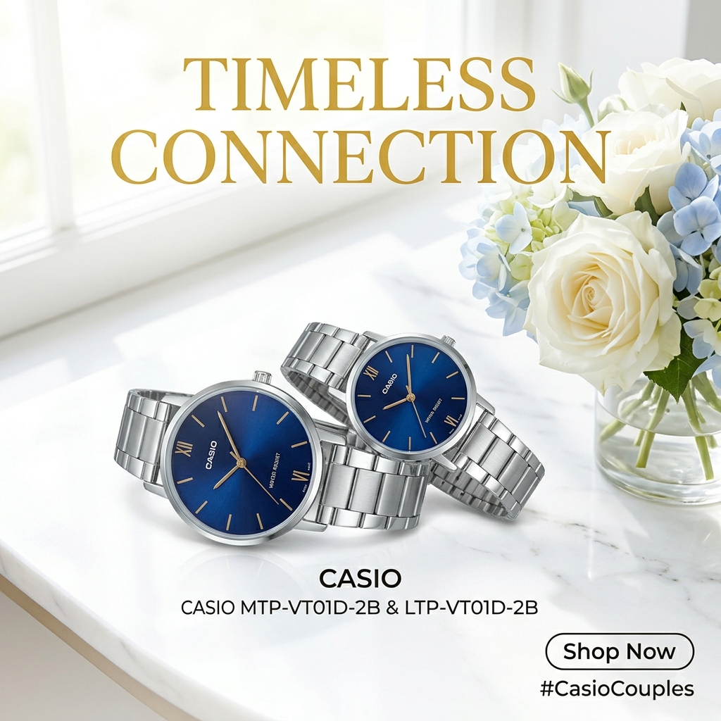 Casio MTP-VT01D-2B & LTP-VT01D-2B"His & Hers