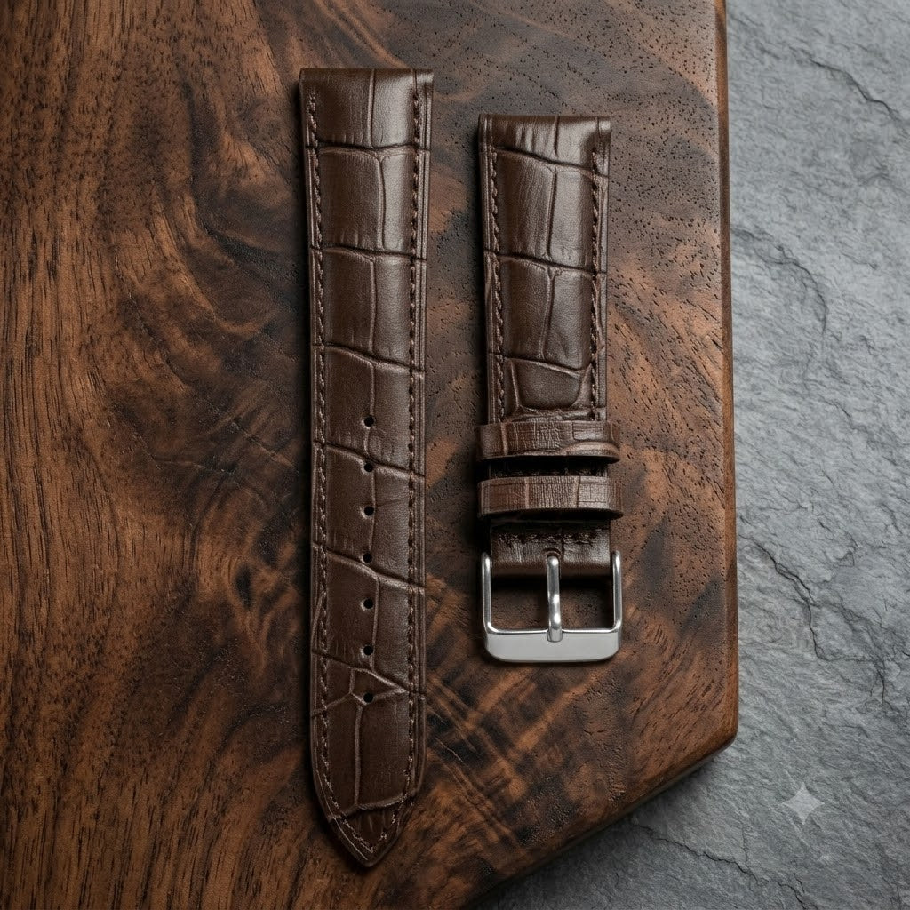Genuine Crocodile Leather Watch Strap