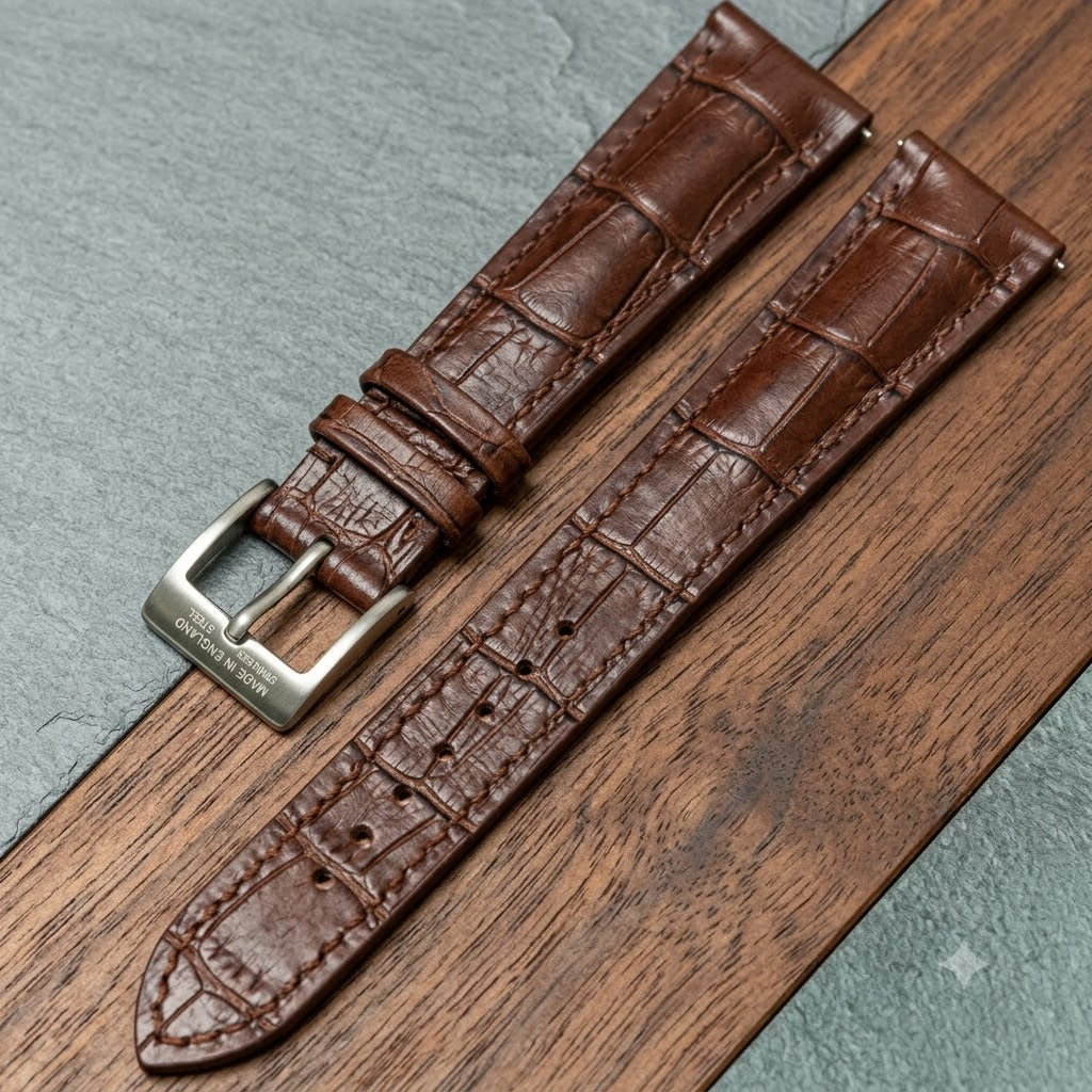 Genuine Crocodile Leather Watch Strap