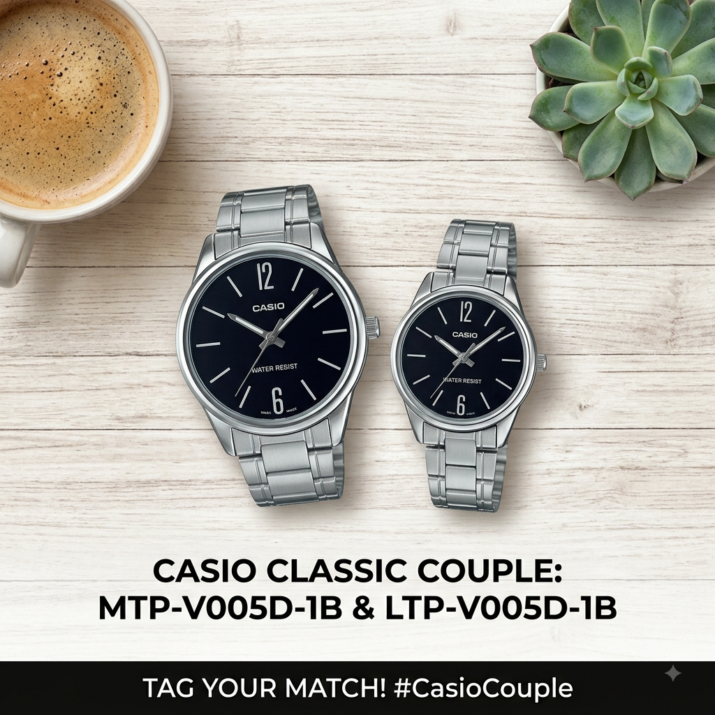 Casio MTP-V005D-1B & LTP-V005D-1B"His & Hers