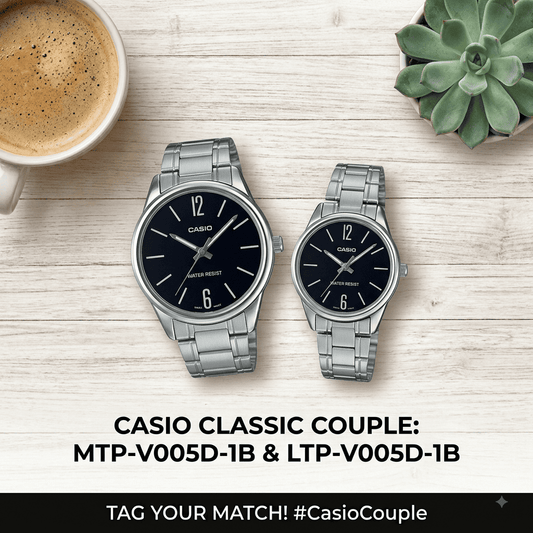 Casio MTP-V005D-1B & LTP-V005D-1B"His & Hers